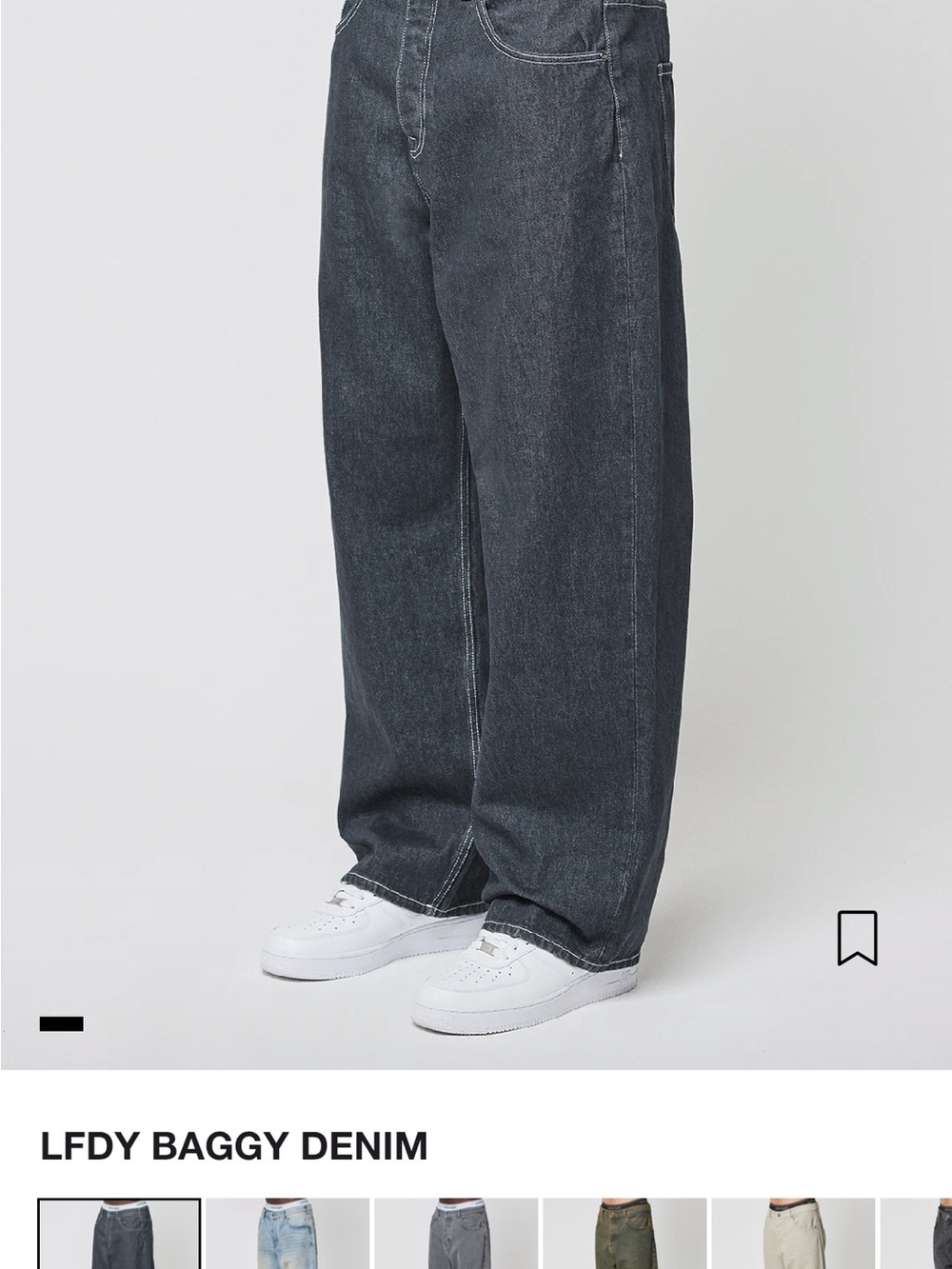 Relaxed Baggy Jeans - Charcoal Black